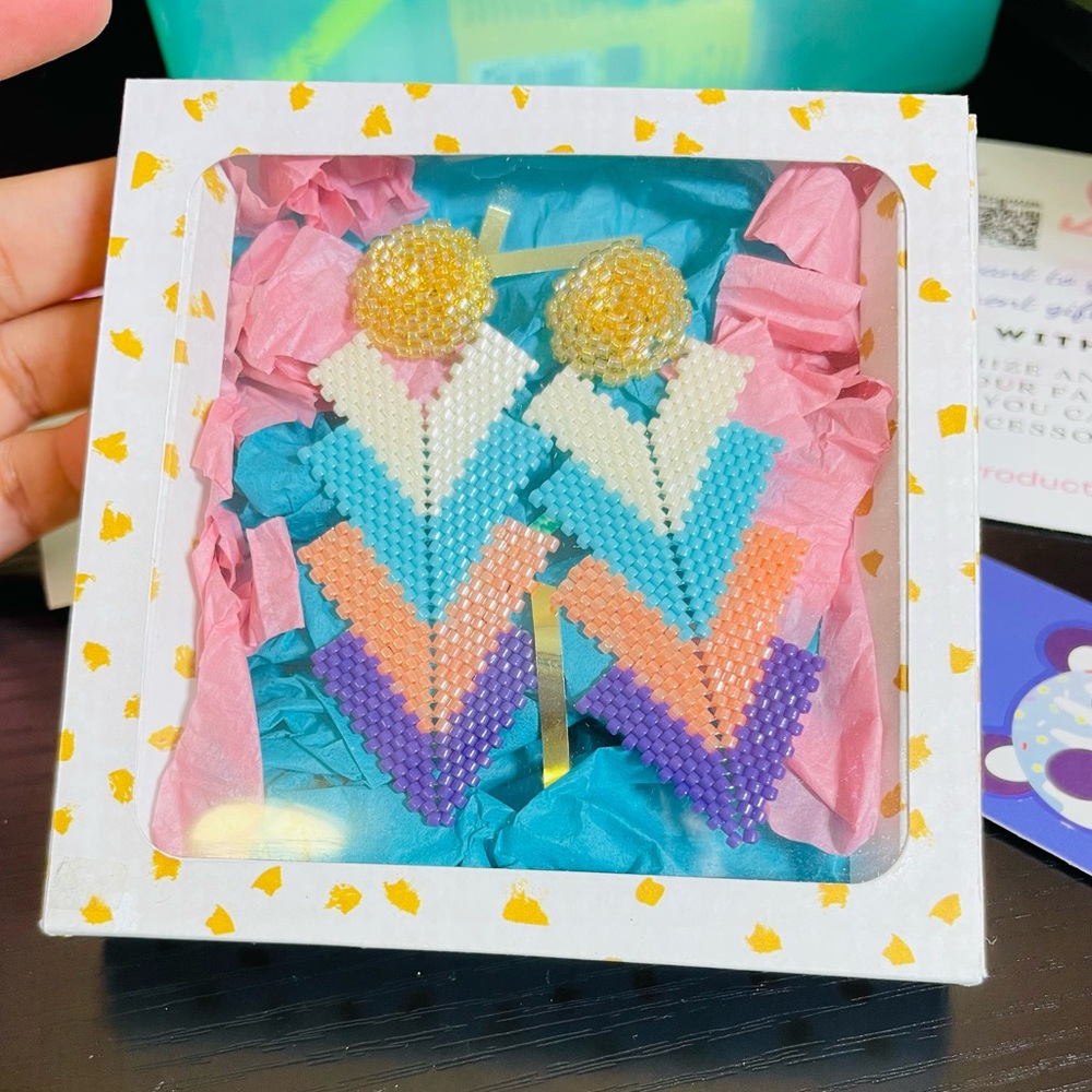 Earrings Miyuki bead handmade with love